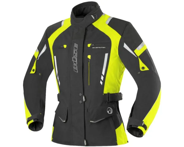 Büse Motorradjacke Büse Torino Pro Damen Jacke schwarz / neongelb 38