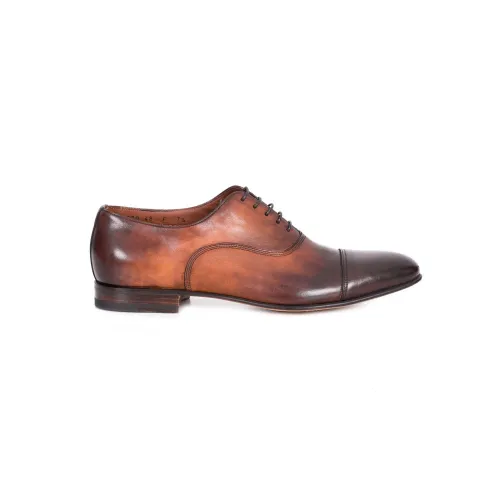 Business-Schuhe, Bronze Leder, Dekorative Nähte, Style ID: Mcke15570La1N-6 Santoni