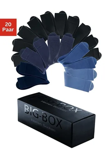 Businesssocken H.I.S Gr. 43-46, blau (10 x schwarz, 10 blau) Damen Socken Multipacks