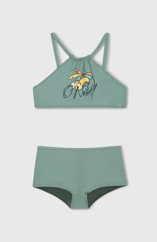 Bustier-Bikini O'NEILL "MIX AND MATCH CALI HOLIDAY BIKINI" Gr. 152 (146), N-Gr, grün (lily pad) Mädchen Bikini-Sets Kinderbademode