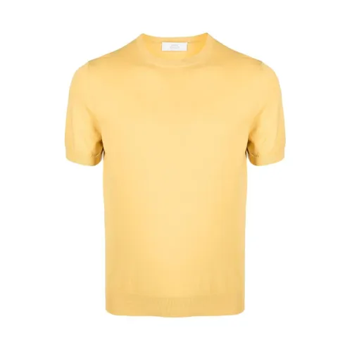 Buttergelbes Baumwoll-T-Shirt Mauro Ottaviani