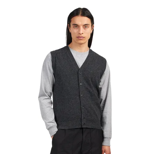 Button Knit Vest Solid