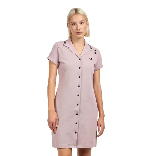 Button-Thru Pique Shirt Dress