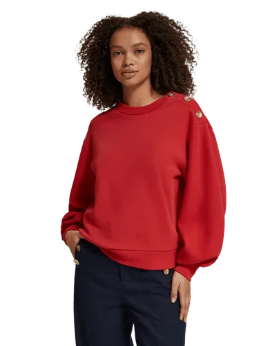 Buttoned crewneck sweatshirt - Größe XS - Multicolor - Frau - Sweatshirthirt - Scotch & Soda