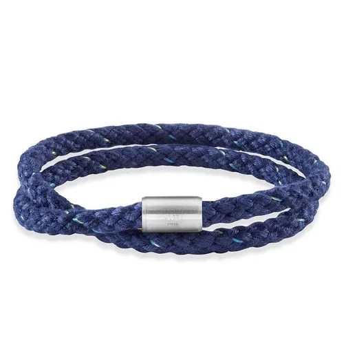 CAÏ Armband Edelstahl Textil blau 23cm Magnetverschluß
