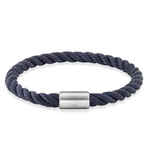 CAÏ Armband Edelstahl Textilband Navy blau 20cm