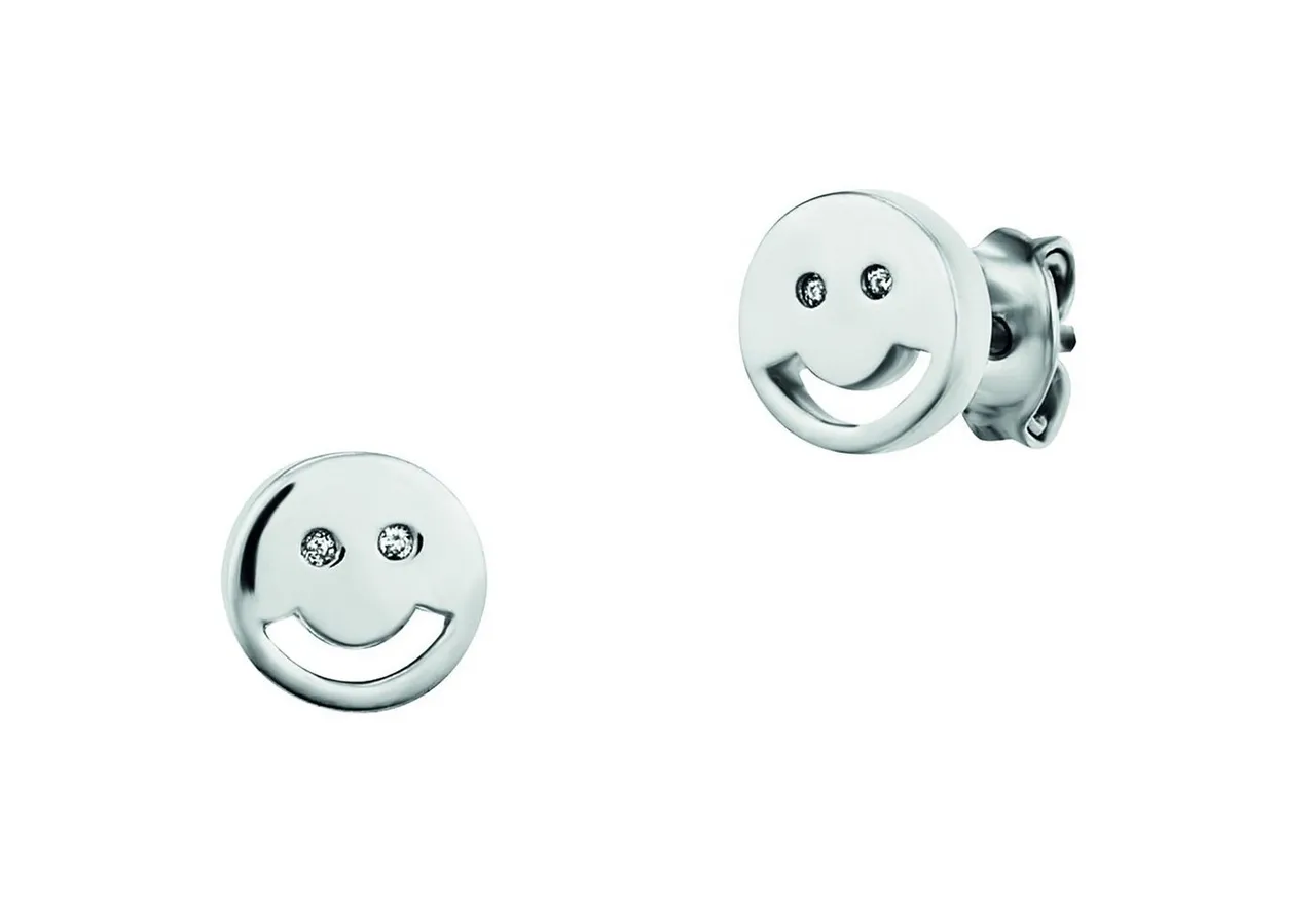 CAÏ Paar Ohrstecker 925/- Sterling Silber rhodiniert Smile