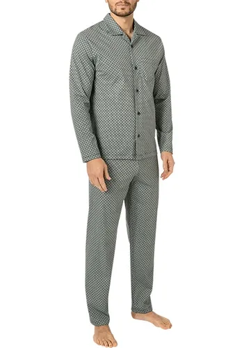 CALIDA Herren Pyjama grün Baumwolle gemustert