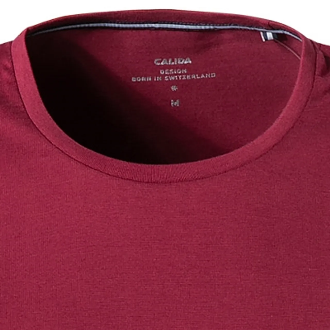 CALIDA Herren T-Shirt rot Baumwolle unifarben