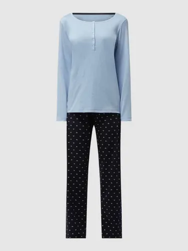 Calida Modern Fit Pyjama aus Supima-Baumwolle Modell 'Night Lovers' in Dunkelblau