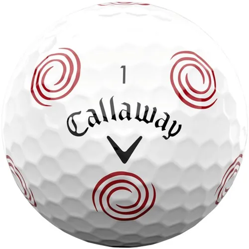 Callaway Chrome Soft Truvis Swirl Golfbälle - 12er Pack weißrot