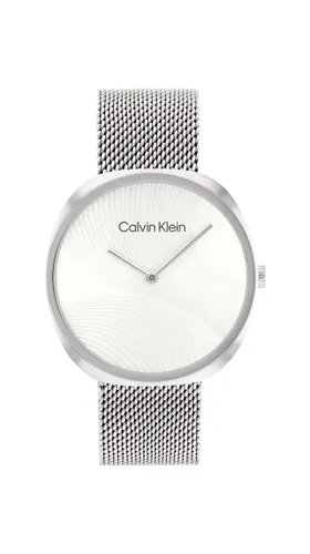 Calvin Klein Analog Quarzuhr für Damen mit Silbernes
