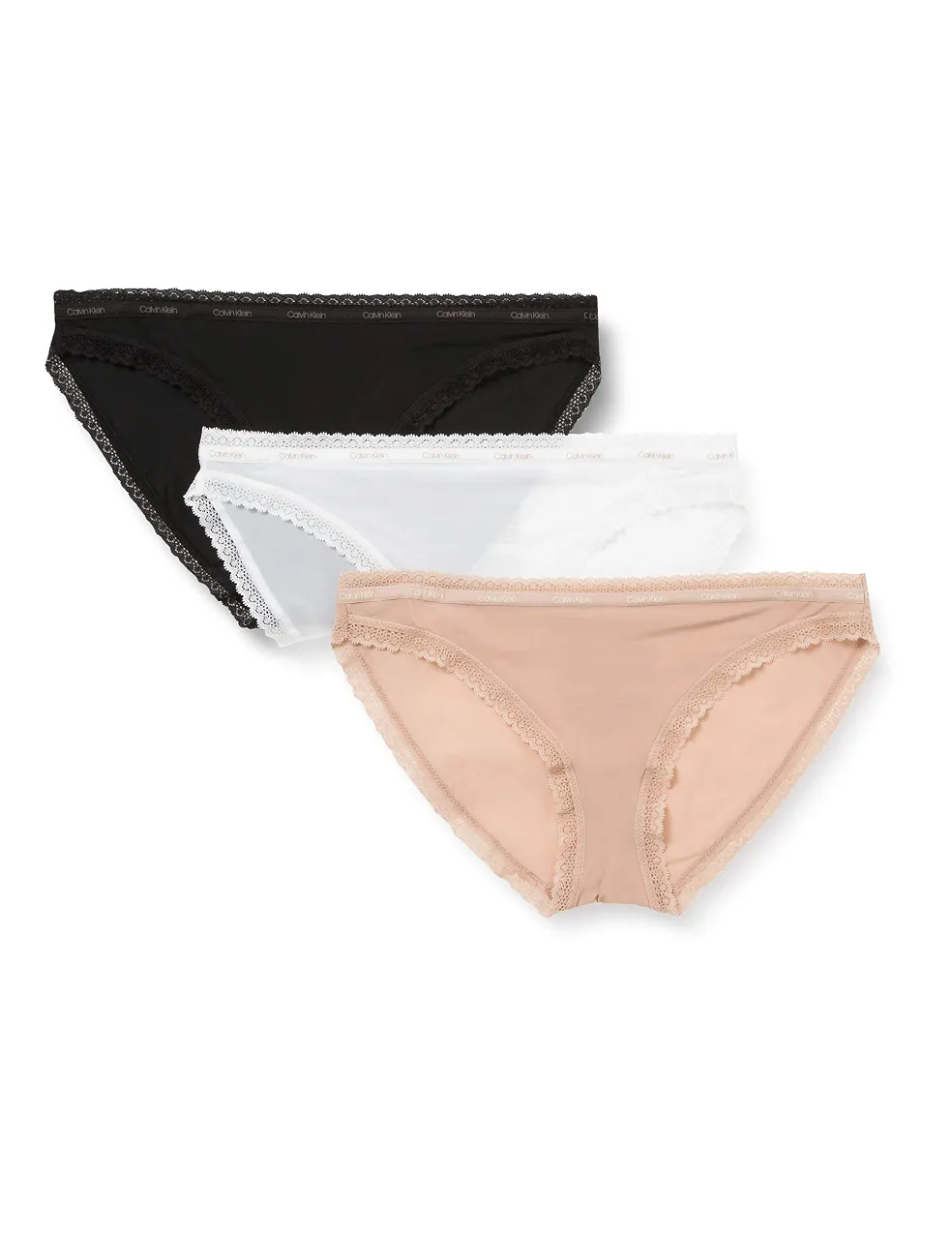 Calvin Klein Damen 3er Pack Slips Bikini Form mit Stretch