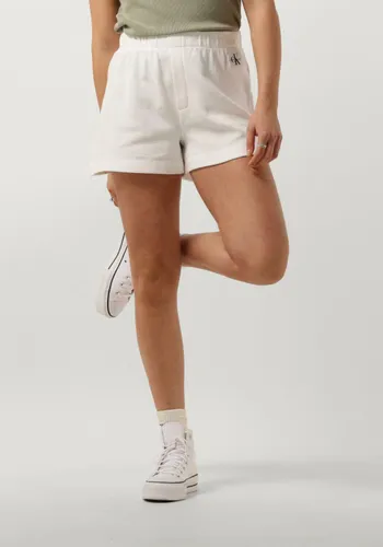 Calvin Klein Damen Hosen Waffle Shorts - Weiß