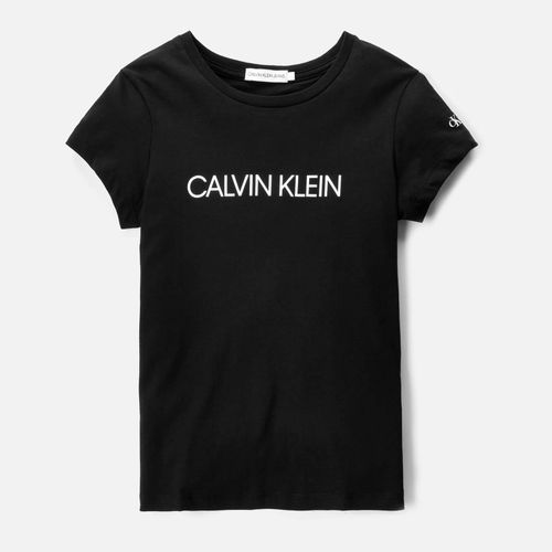 Calvin Klein Girls' Institutional T-Shirt - CK Black - 8-9 Years