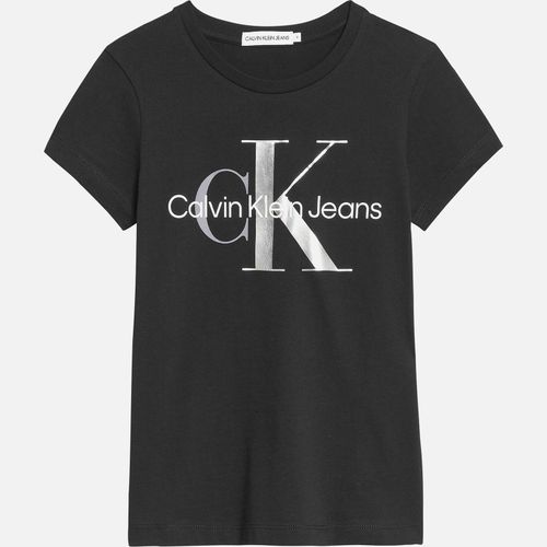 Calvin Klein Girls' Mixed Monogram T-Shirt - Black - 8 Years
