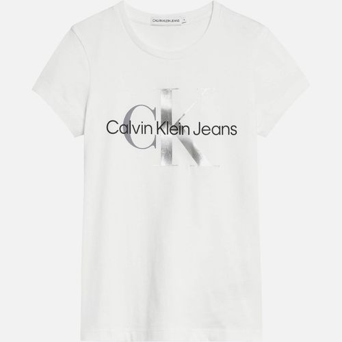 Calvin Klein Girls' Mixed Monogram T-Shirt - Bright White - 14 Years
