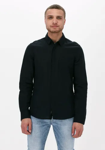 Calvin Klein Herren Hemden Cotton Linen Chest Pocket Shirt - Schwarz