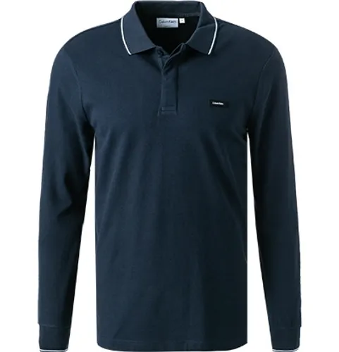 Calvin Klein Herren Polo-Shirt blau Baumwoll-Piqué
