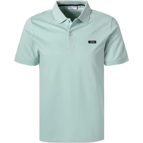 Calvin Klein Herren Polo-Shirt grün Baumwoll-Piqué Slim Fit