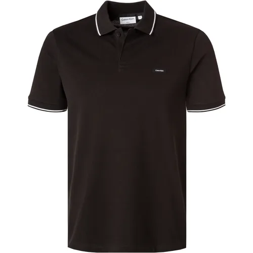 Calvin Klein Herren Polo-Shirts schwarz Slim Fit