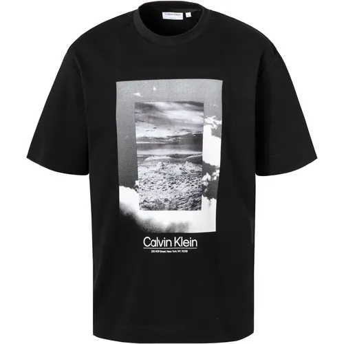 Calvin Klein Herren T-Shirt schwarz Baumwolle Comfort Fit