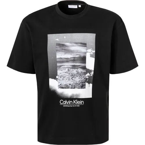 Calvin Klein Herren T-Shirt schwarz Baumwolle