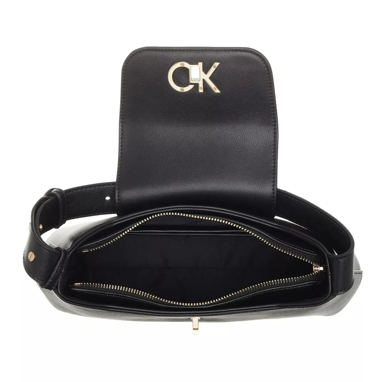 Calvin Klein Hobo Bag - Re Lock Shoulder Bag Md - Gr. unisize - in Schwarz - für Damen