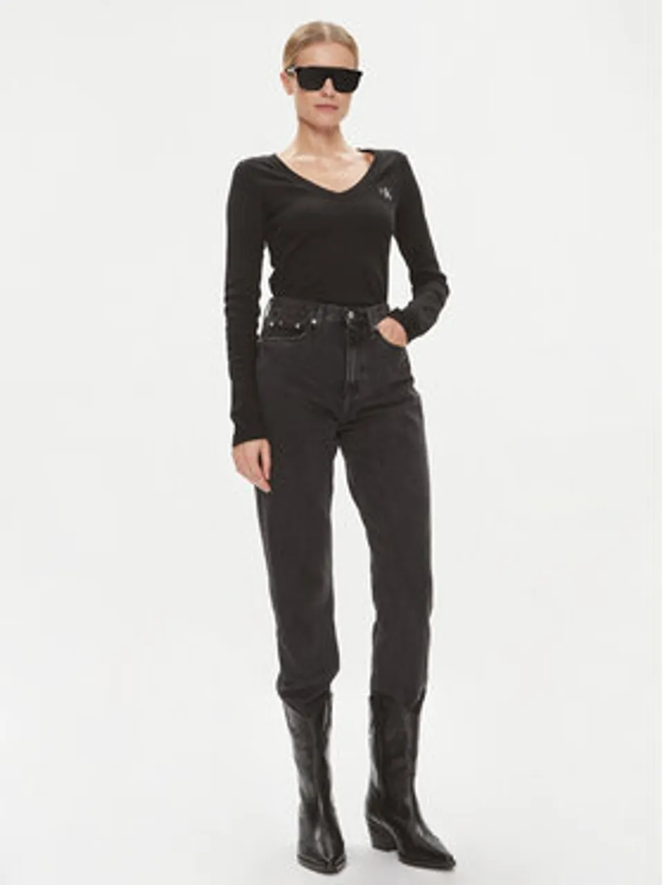 Calvin Klein Jeans Bluse J20J222882 Schwarz Regular Fit