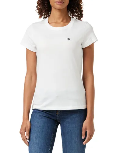 Calvin Klein Jeans Damen T-Shirt Kurzarm Ck Embroidery