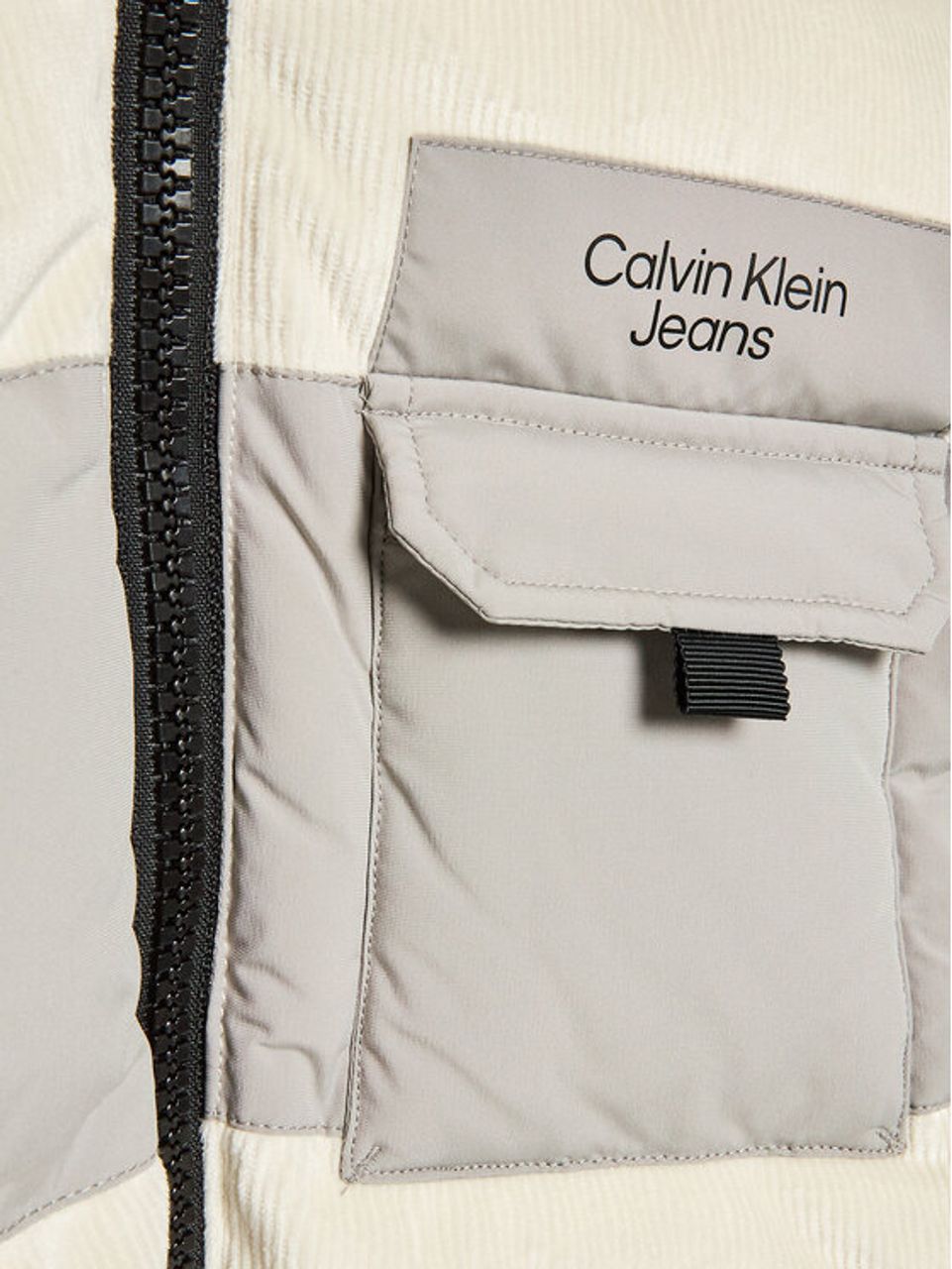 Calvin Klein Jeans Daunenjacke Corduroy Mix Media IB0IB01353 Grau Regular Fit
