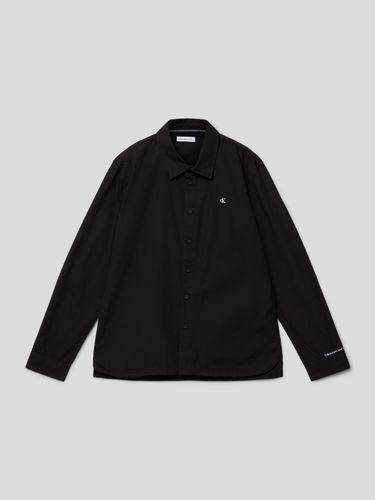 Calvin Klein Jeans Freizeithemd mit Label-Stitching in Schwarz