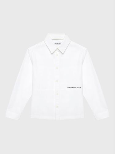 Calvin Klein Jeans Hemd Mini Logo Tape IB0IB01497 Weiß Regular Fit