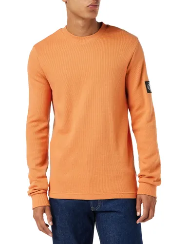 Calvin Klein Jeans Herren Sweatshirt Waffle ohne Kapuze