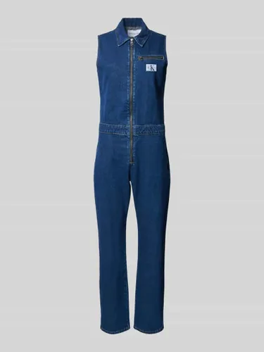 Calvin Klein Jeans Jumpsuit mit Umlegekragen in Jeansblau