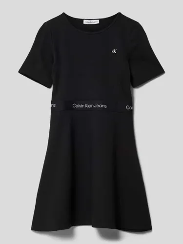 Calvin Klein Jeans Kleid aus Viskose-Mix mit Label-Print Modell 'PUNTO' in Black