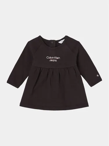 Calvin Klein Jeans Kleid für den Alltag Hero Logo IN0IN00089 Schwarz Regular Fit