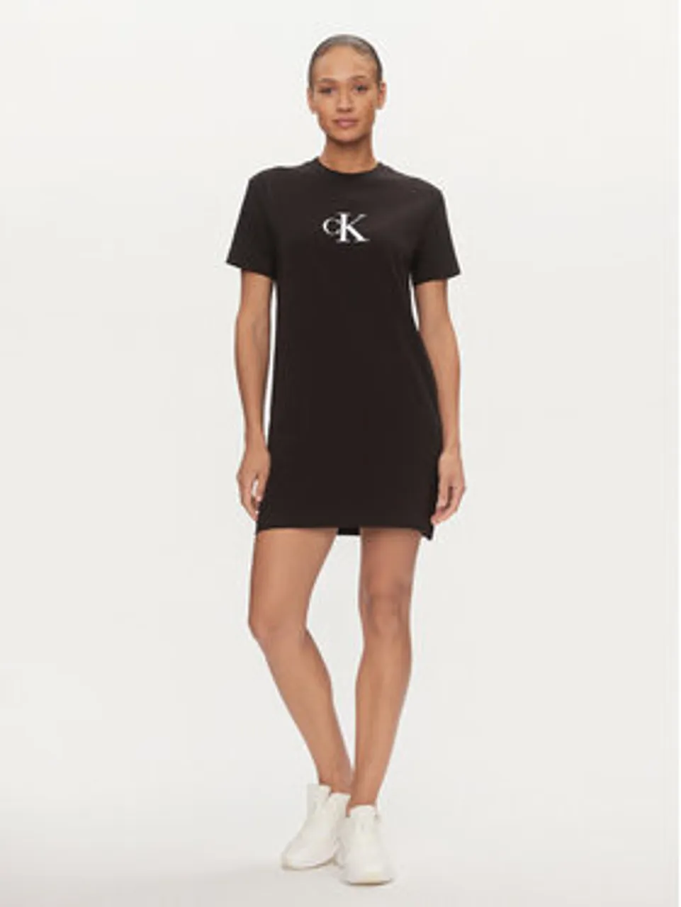 Calvin Klein Jeans Kleid für den Alltag Satin J20J223434 Schwarz Regular Fit