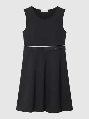 Calvin Klein Jeans Kleid mit Label-Print in Black