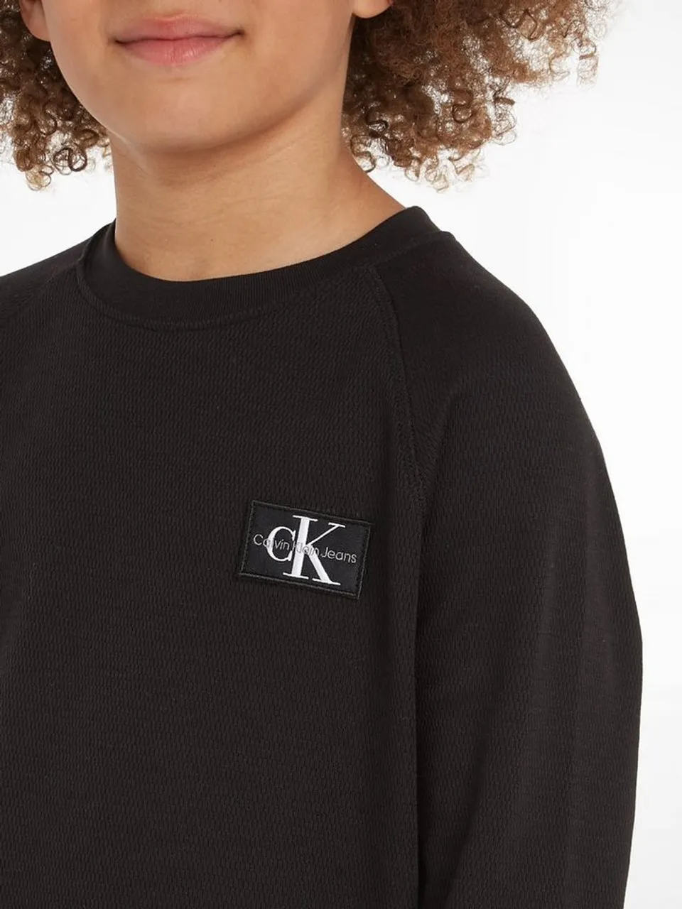 Calvin Klein Jeans Langarmshirt MODERN WAFFLE BADGE LS T-SHIRT für Kinder bis 16 Jahre