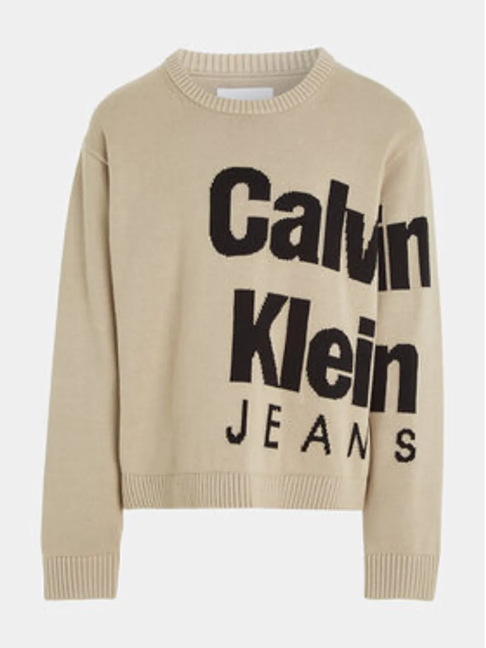 Calvin Klein Jeans Pullover Blown Up Logo IB0IB01874 Beige Regular Fit