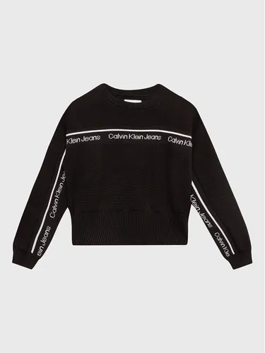 Calvin Klein Jeans Pullover Logo Tape IG0IG01847 Schwarz Regular Fit