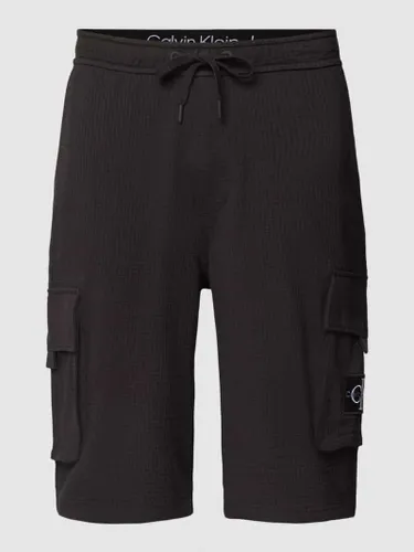 Calvin Klein Jeans Regular Fit Bermudas mit Strukturmuster Modell 'TEXTURE' in Black