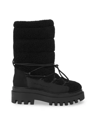 Calvin Klein Jeans Schneeschuhe Flatform Snow Boot Sherpa Wn YW0YW01195 Schwarz