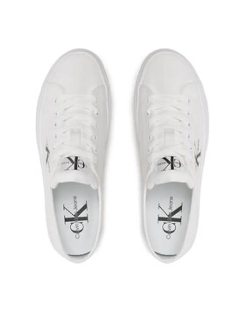 Calvin Klein Jeans Sneakers aus Stoff Vulc Flatform Essential Mono YW0YW01030 Weiß