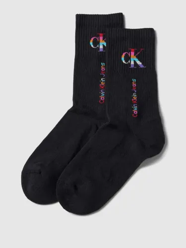 Calvin Klein Jeans Socken mit Label-Details im 2er-Pack in Black