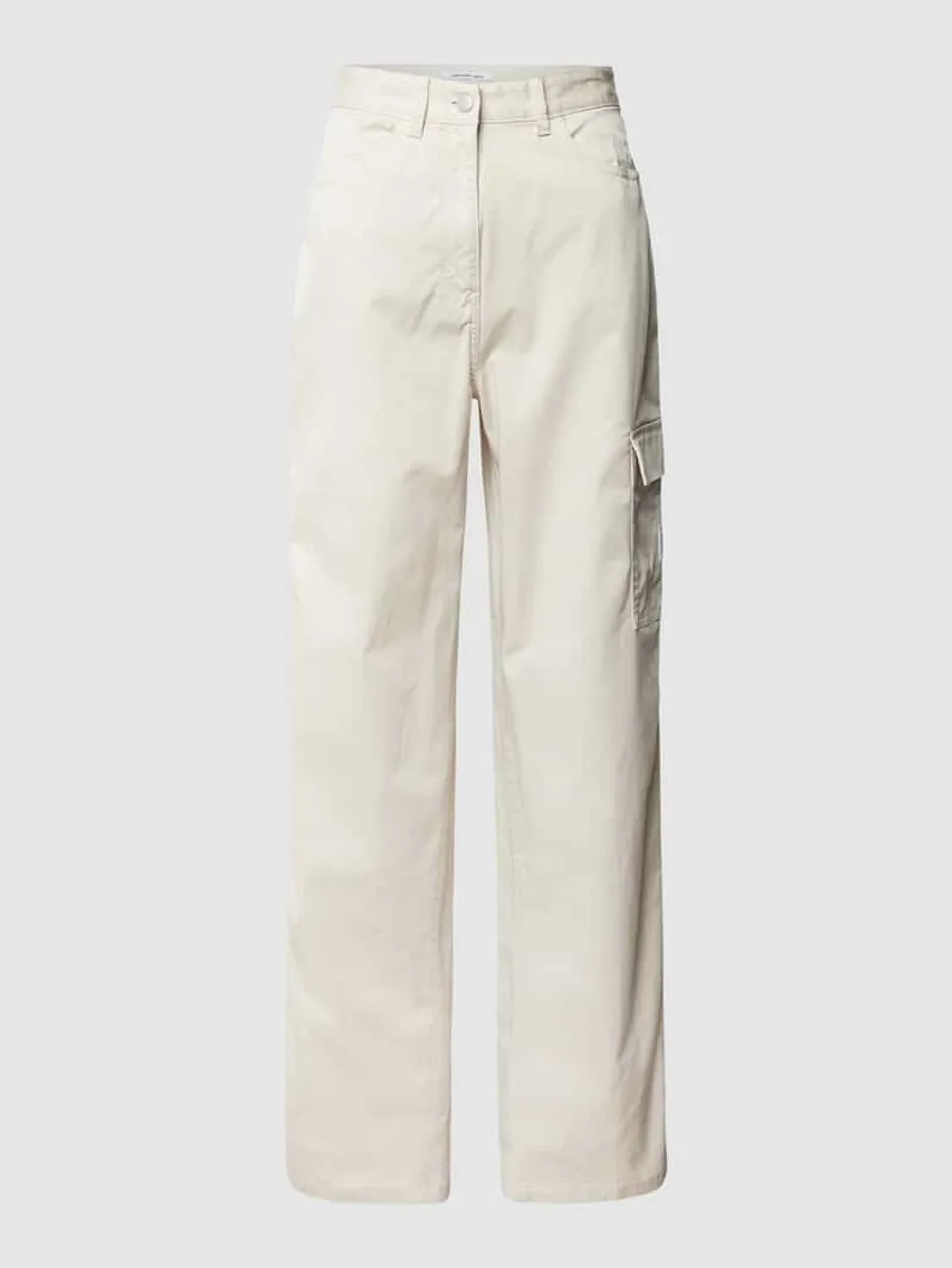 Calvin Klein Jeans Stoffhose mit Cargotasche in Beige