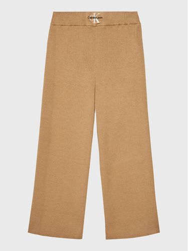Calvin Klein Jeans Strickhose Monogram Rib IG0IG01700 Beige Regular Fit