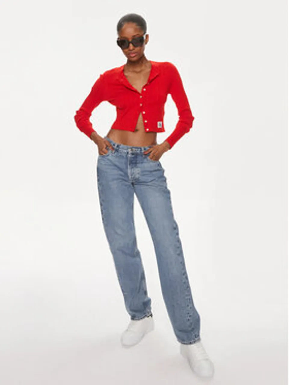 Calvin Klein Jeans Strickjacke J20J223149 Rot Slim Fit