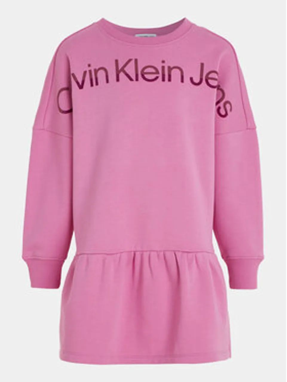 Calvin Klein Jeans Strickkleid Hero Logo IG0IG02227 Rosa Regular Fit